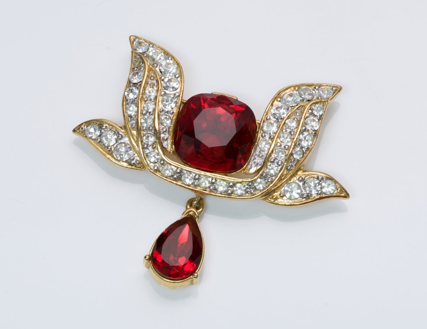 Trifari Red Crystal Brooch
