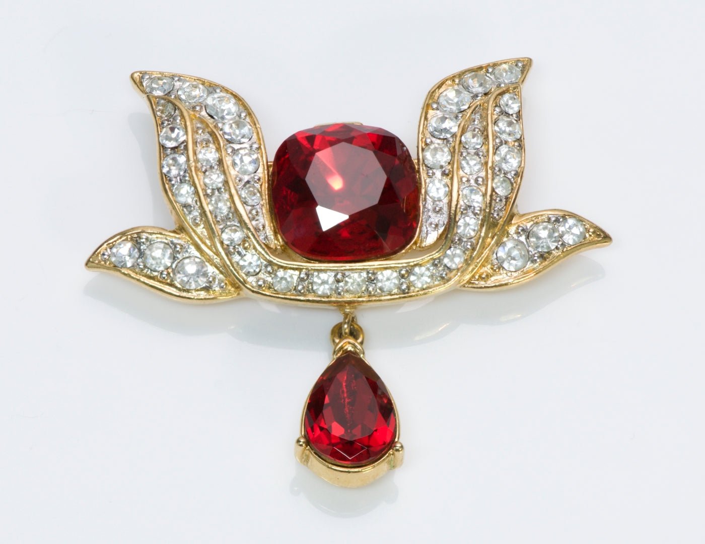 Trifari Red Crystal Brooch