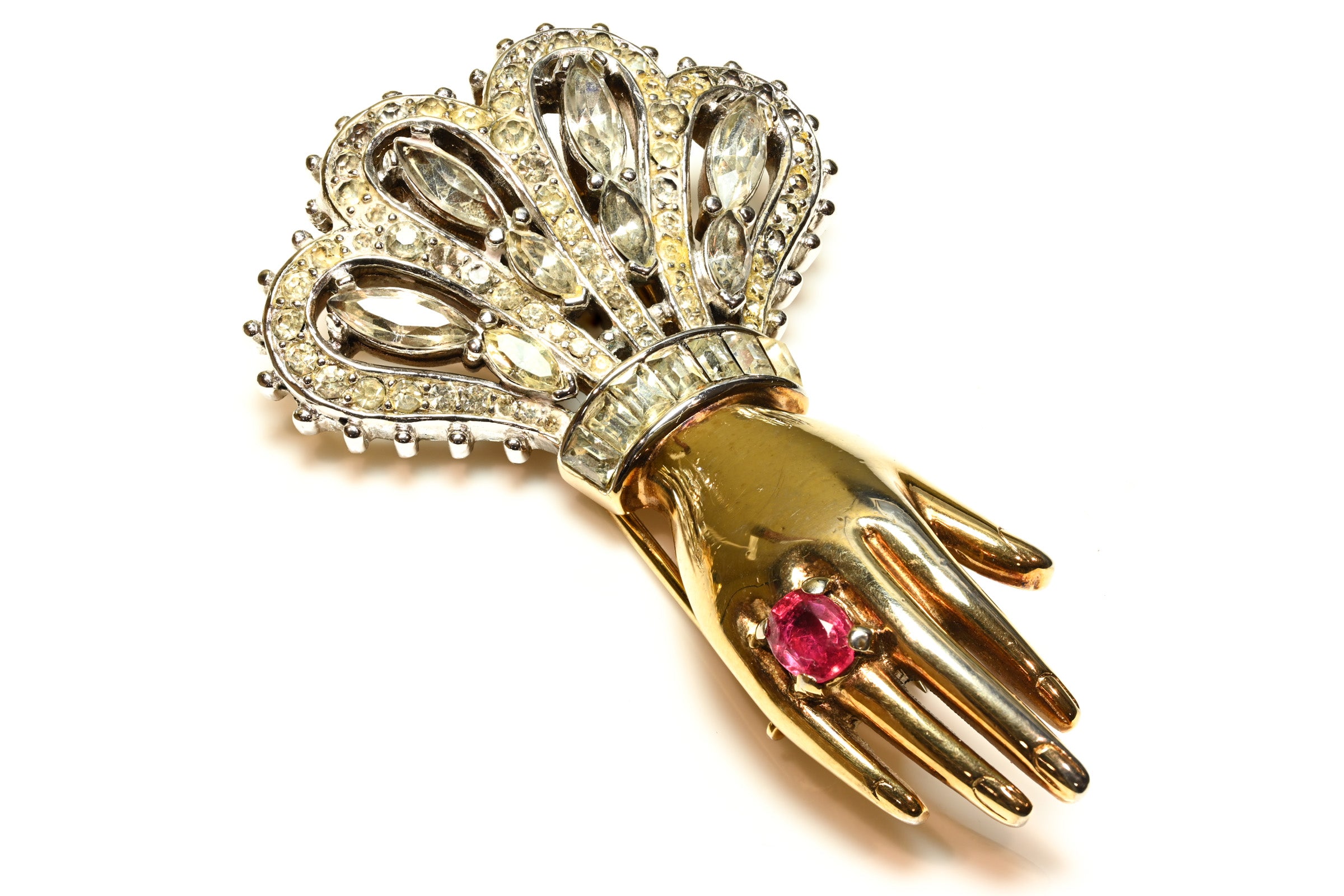 Vintage 1940's Trifari Alfred Philippe French Cuff Hand Brooch