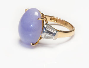 Trio 18K Gold Lavender Jade Diamond Ring