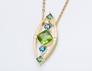 Troels D. Larsen Gold Gemstone Necklace