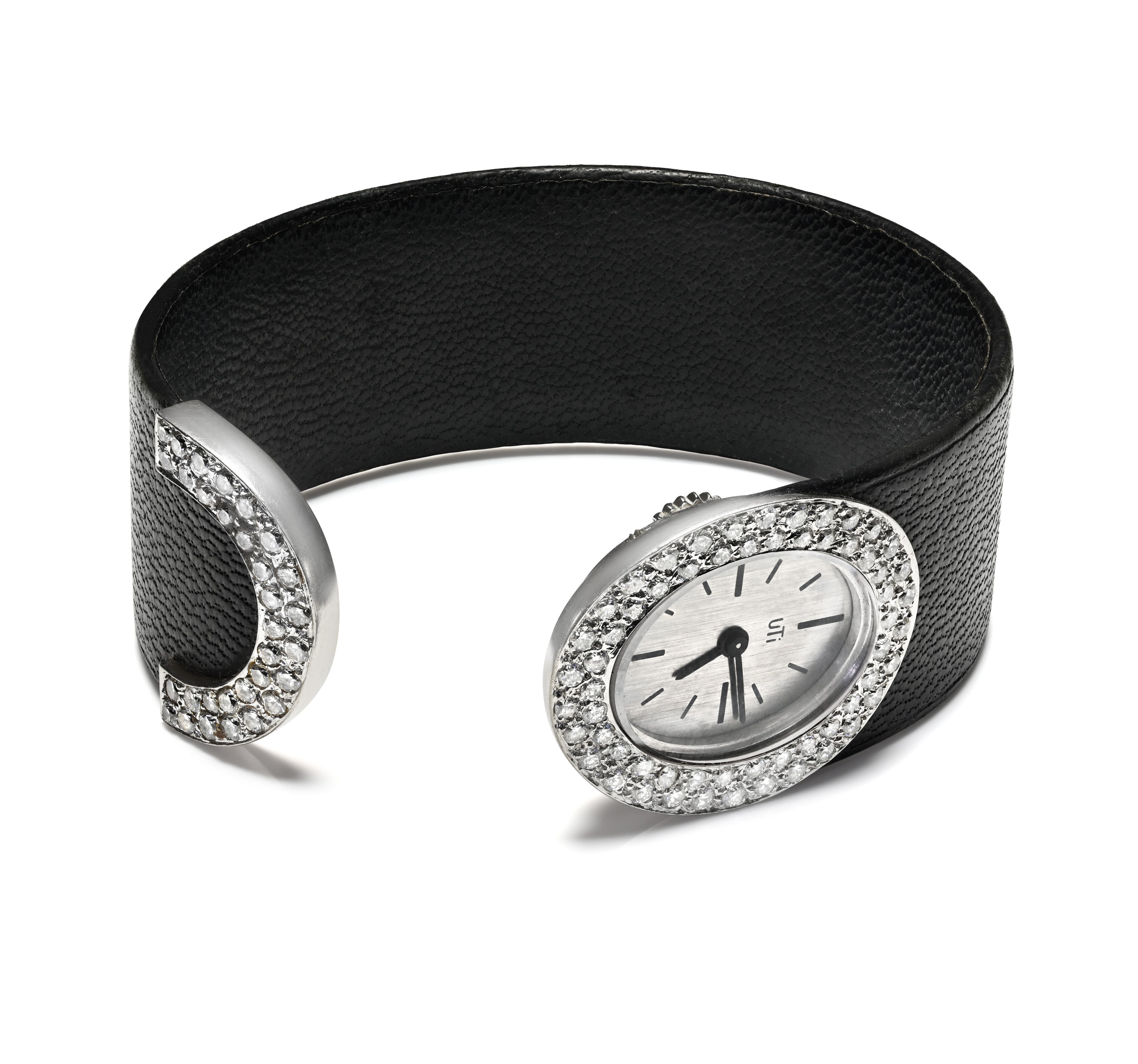 UTi Diamond 18K White Gold Cuff Watch