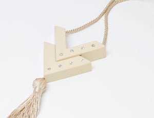 Valentino Garavani 1980’s White V Logo Perfume Pendant Tassel Necklace