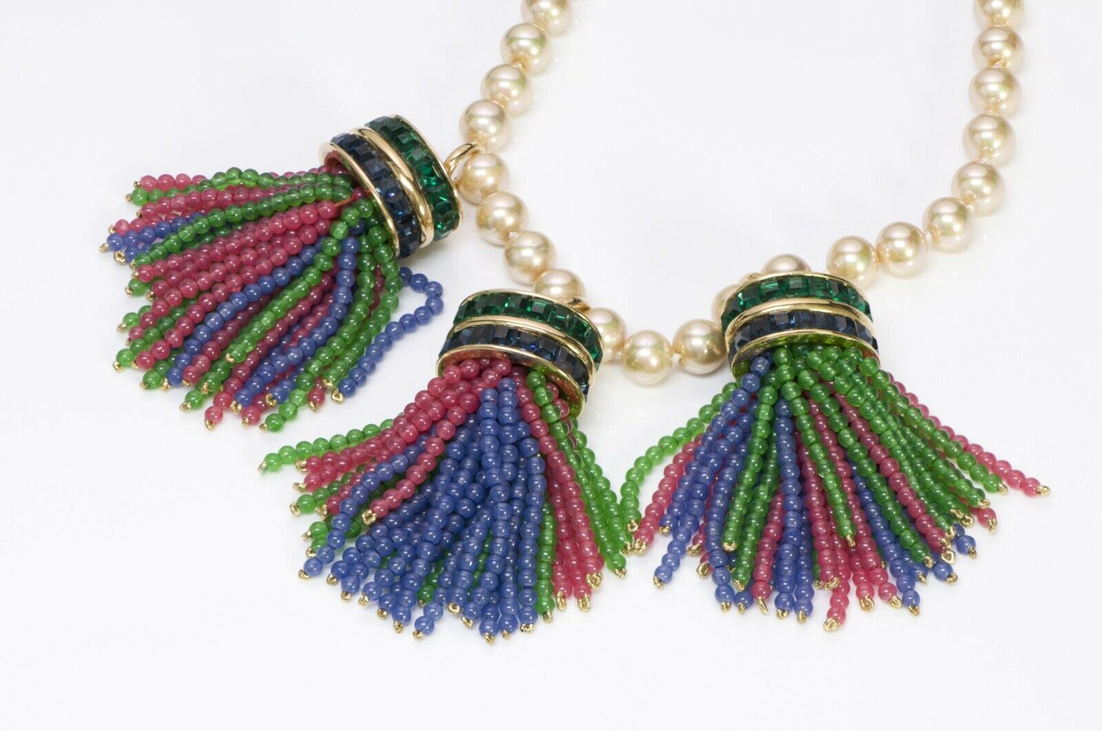 VALENTINO Garavani Couture 1980’s Pearl Beads Tassel Necklace