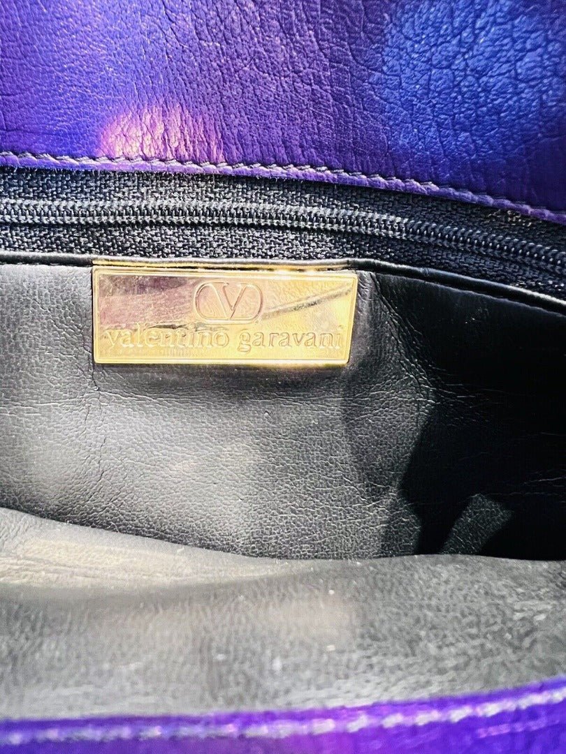 Valentino Garavani Purple Leather Crossbody Shoulder Bag