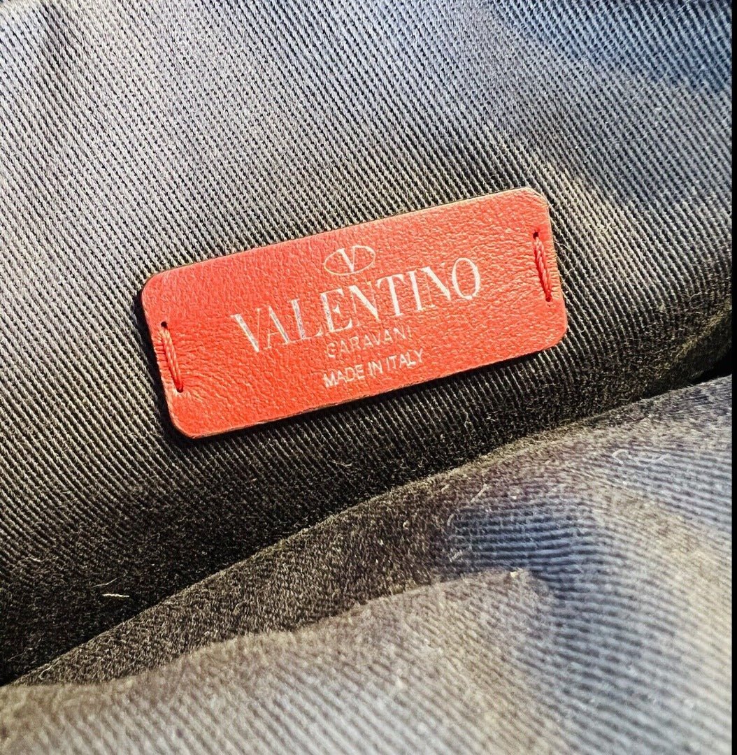Valentino Spring 2016 Burgundy Leather Beaded Tribal Waist Bag