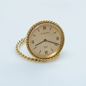 Van Cleef and Arpels 18K Gold Travel Watch