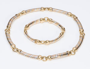 Van Cleef & Arpels 18K Gold & Silver Necklace Bracelet Set