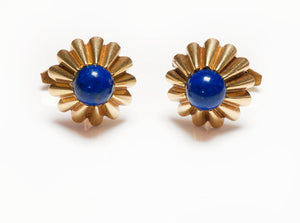 Van Cleef & Arpels 18K Yellow Gold Lapis Cufflinks