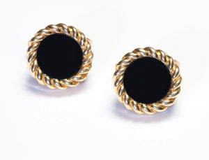 Van Cleef & Arpels Gold Onyx Cufflink Button Covers
