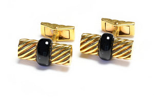Van Cleef Arpels 18K Gold Baton Onyx Cufflinks