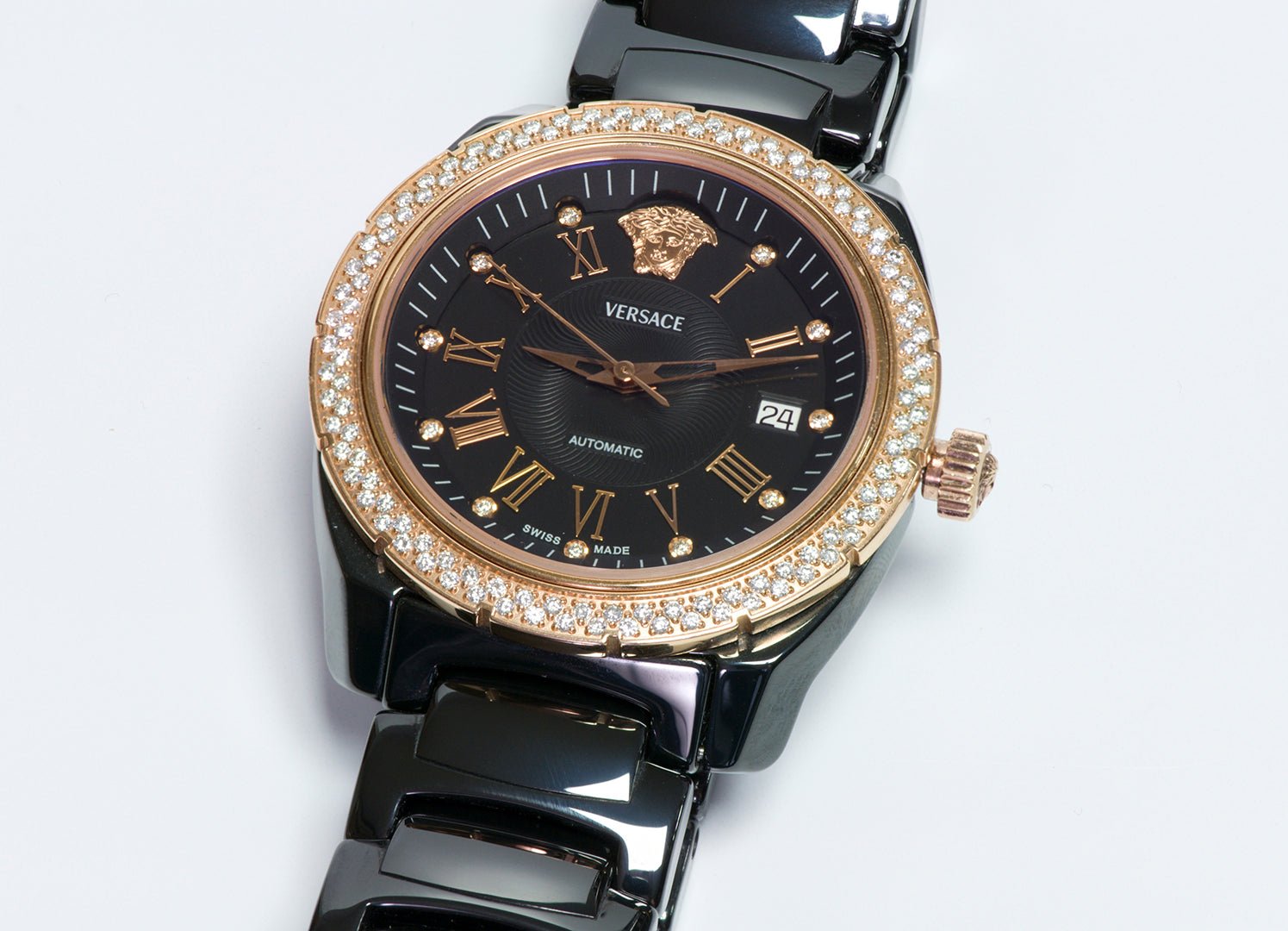 Versace Medusa Ceramic Diamond Automatic Watch 01AC9