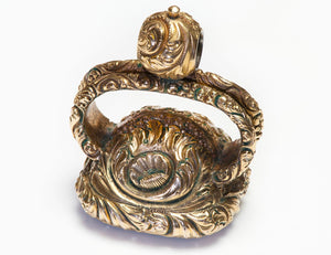 Victorian Carved Gold Citrine Large Fob