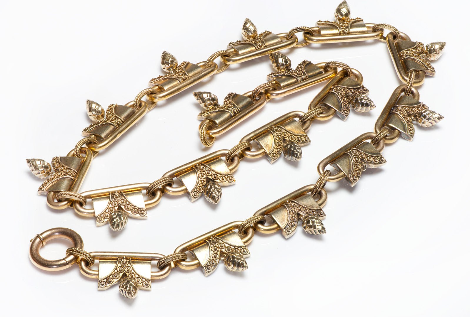 Victorian Etruscan Revival Gold Necklace