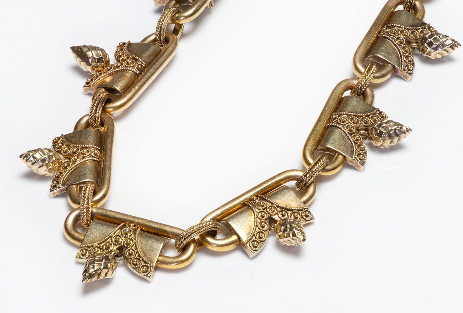 Victorian Etruscan Revival Gold Necklace