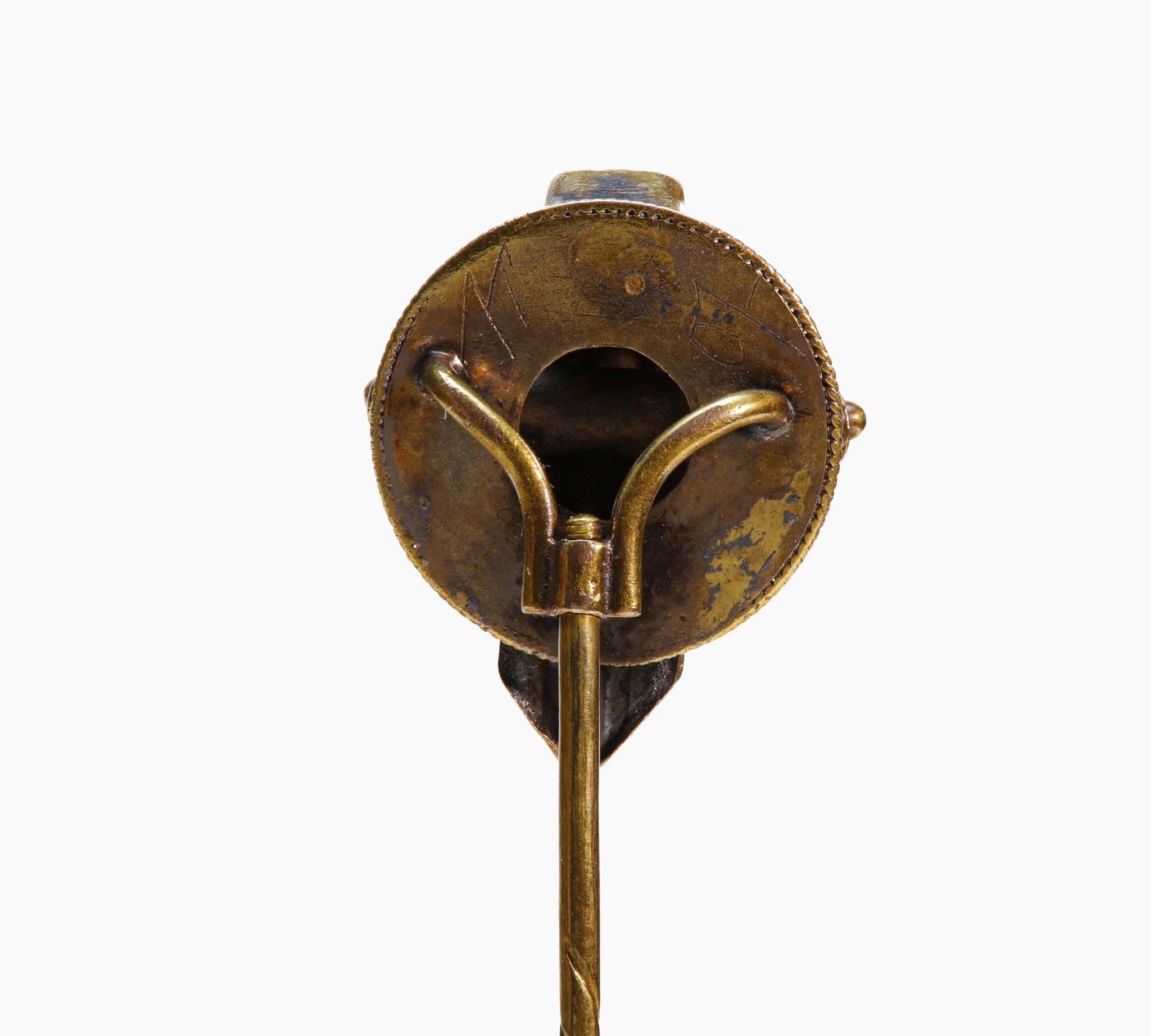 Victorian Gold Emerald Buckle Motif Stick Pin