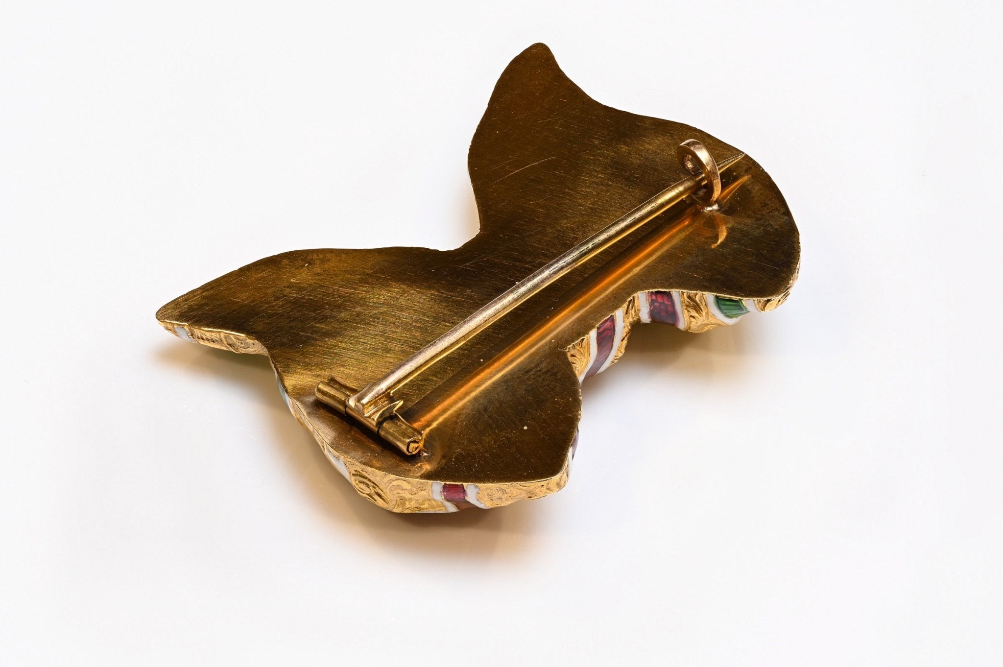 Victorian Gold Enamel Bow Brooch