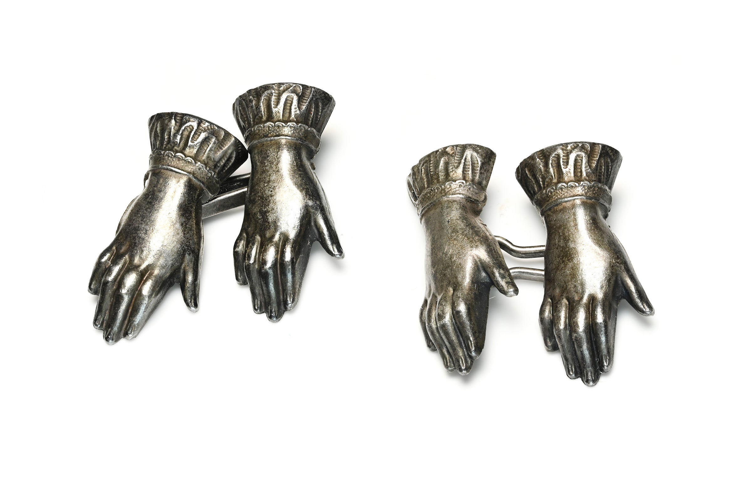 Victorian Silver Hand Form Cufflinks