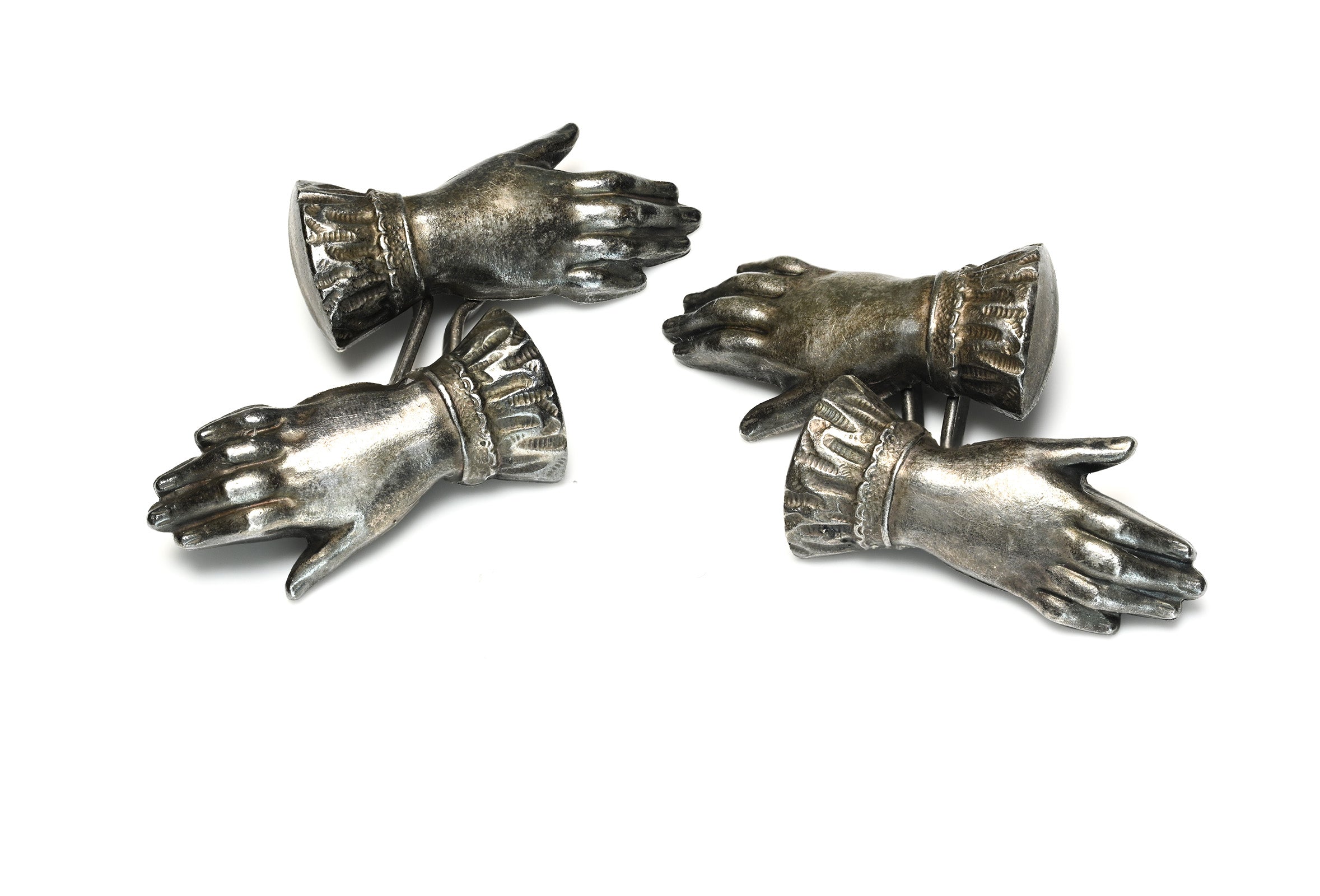 Victorian Silver Hands Cufflinks