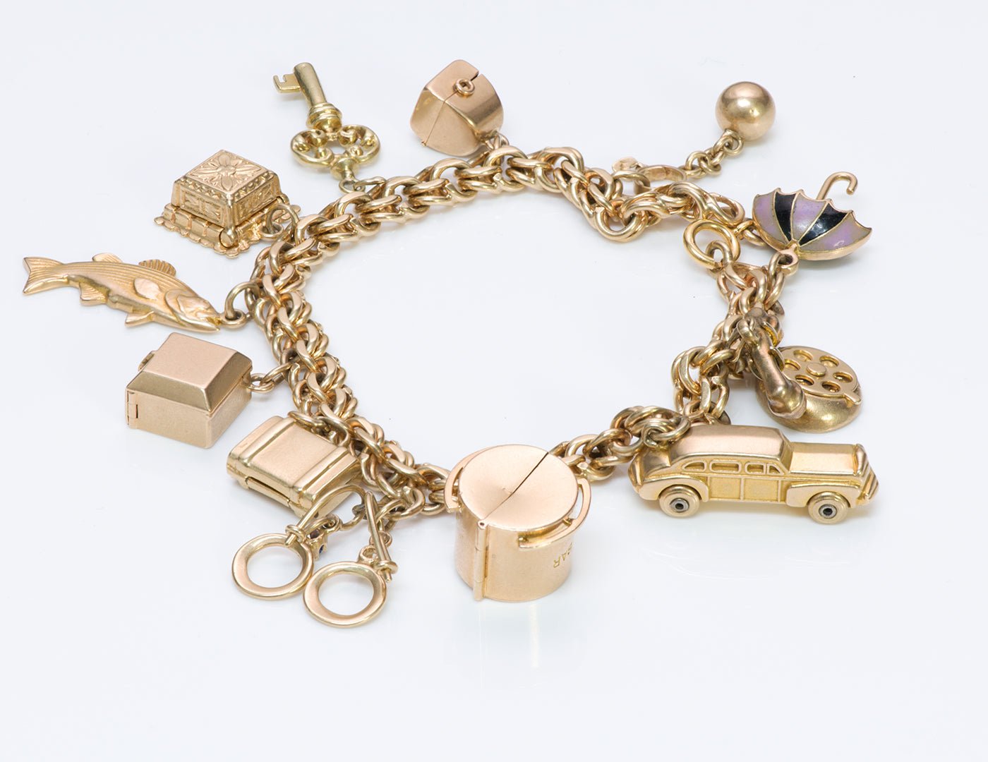 Vintage 14K Gold Multi Charm Bracelet