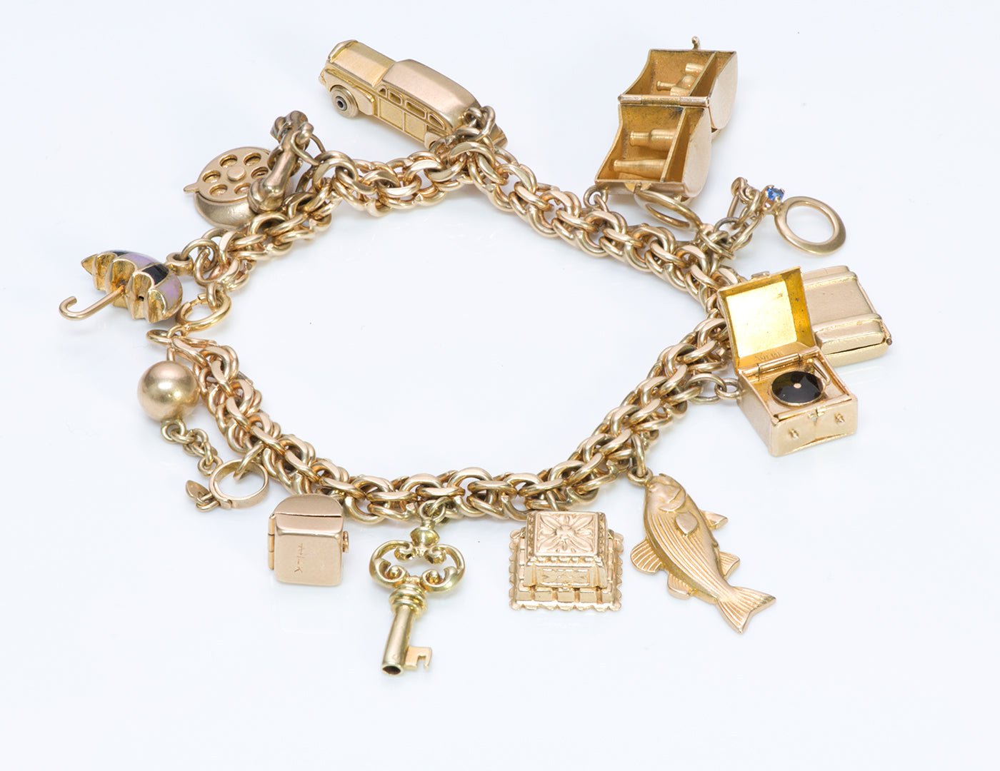 Vintage 14K Gold Multi Charm Bracelet