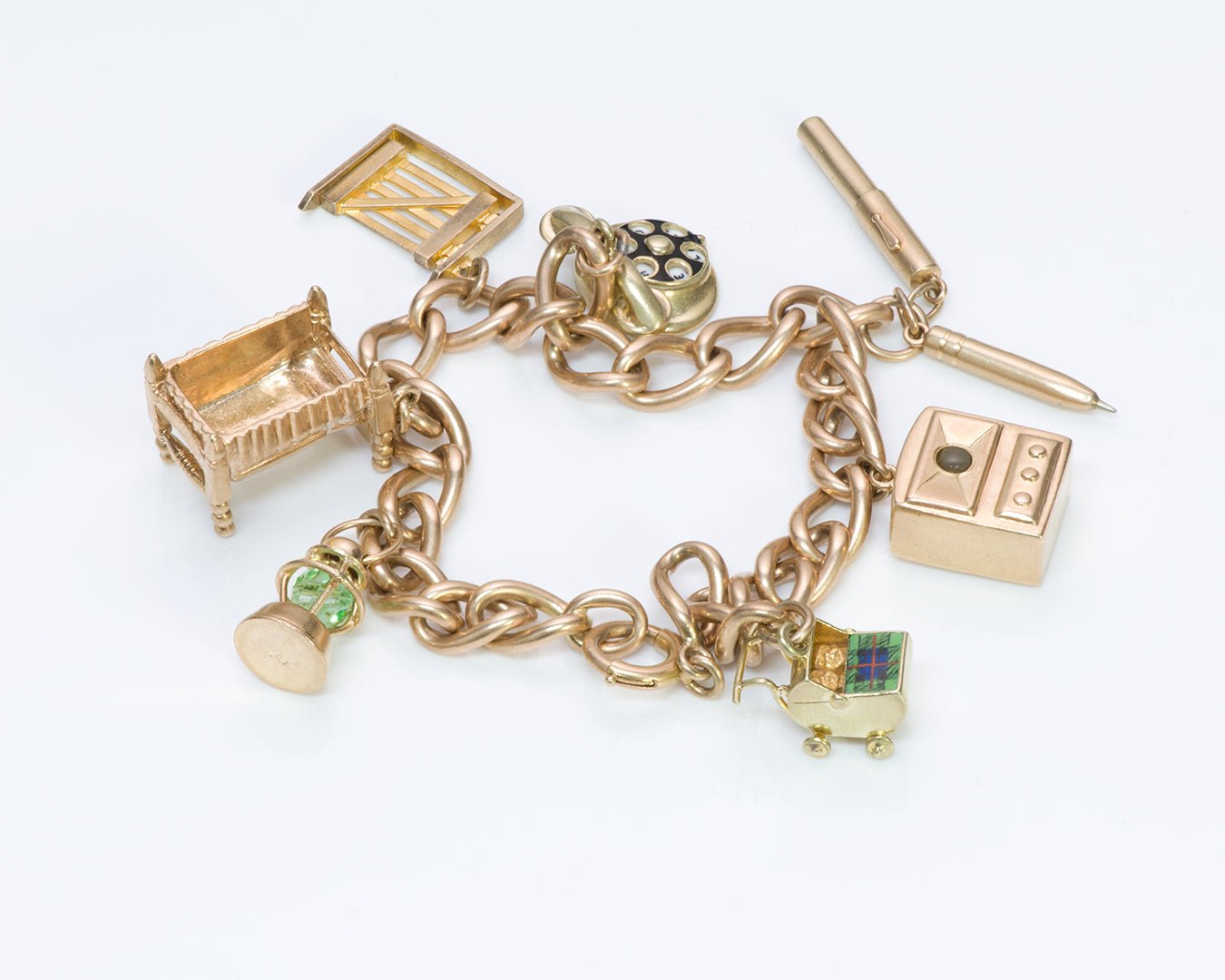 Vintage 14K Yellow Gold Charm Bracelet
