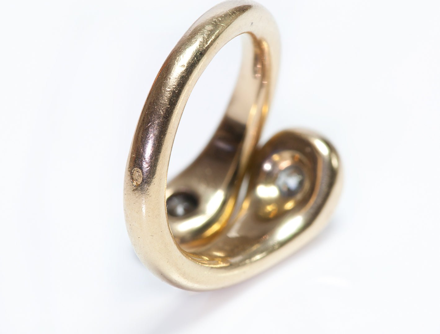 Vintage 18K Gold & Diamond Bypass Ring