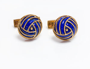 Vintage 18K Gold Lapis Cufflinks Retailed by Neiman Marcus