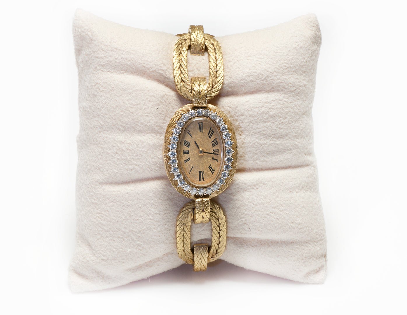 Vintage 18K Yellow Gold Diamond Chaine D'Ancre Style Ladies Watch
