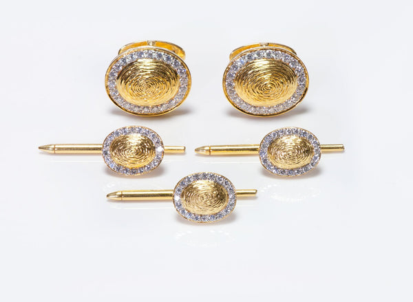 The Yellow Stud Cufflink in Gold