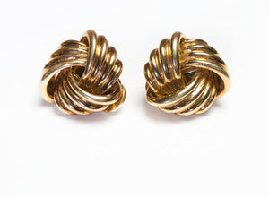 Vintage 18K Yellow Gold Love Knot Earrings