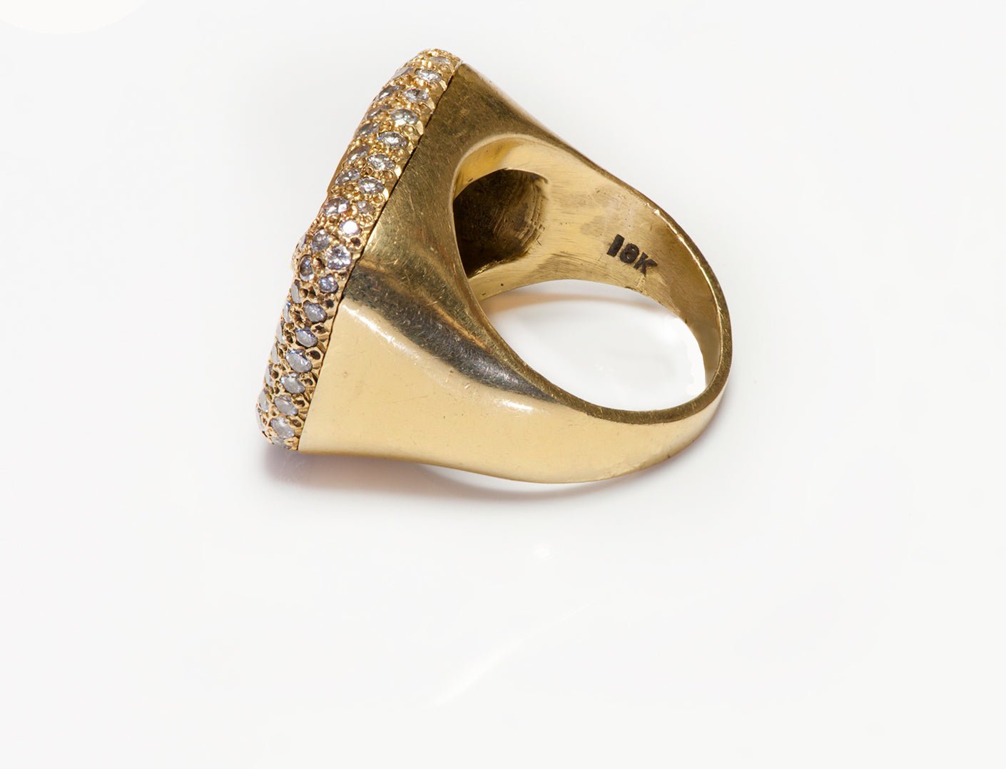 Vintage 18K Yellow Gold Opal Diamond Ring
