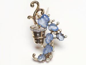 Vintage 1940’s TRIFARI Alfred Philippe Blue Tutti Frutti Crystal Brooch