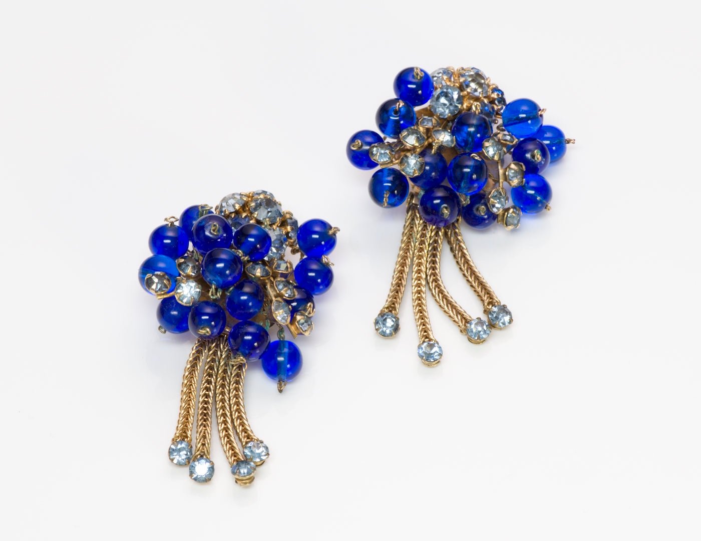 Vintage 1950’s Blue Brooch & Earrings Set