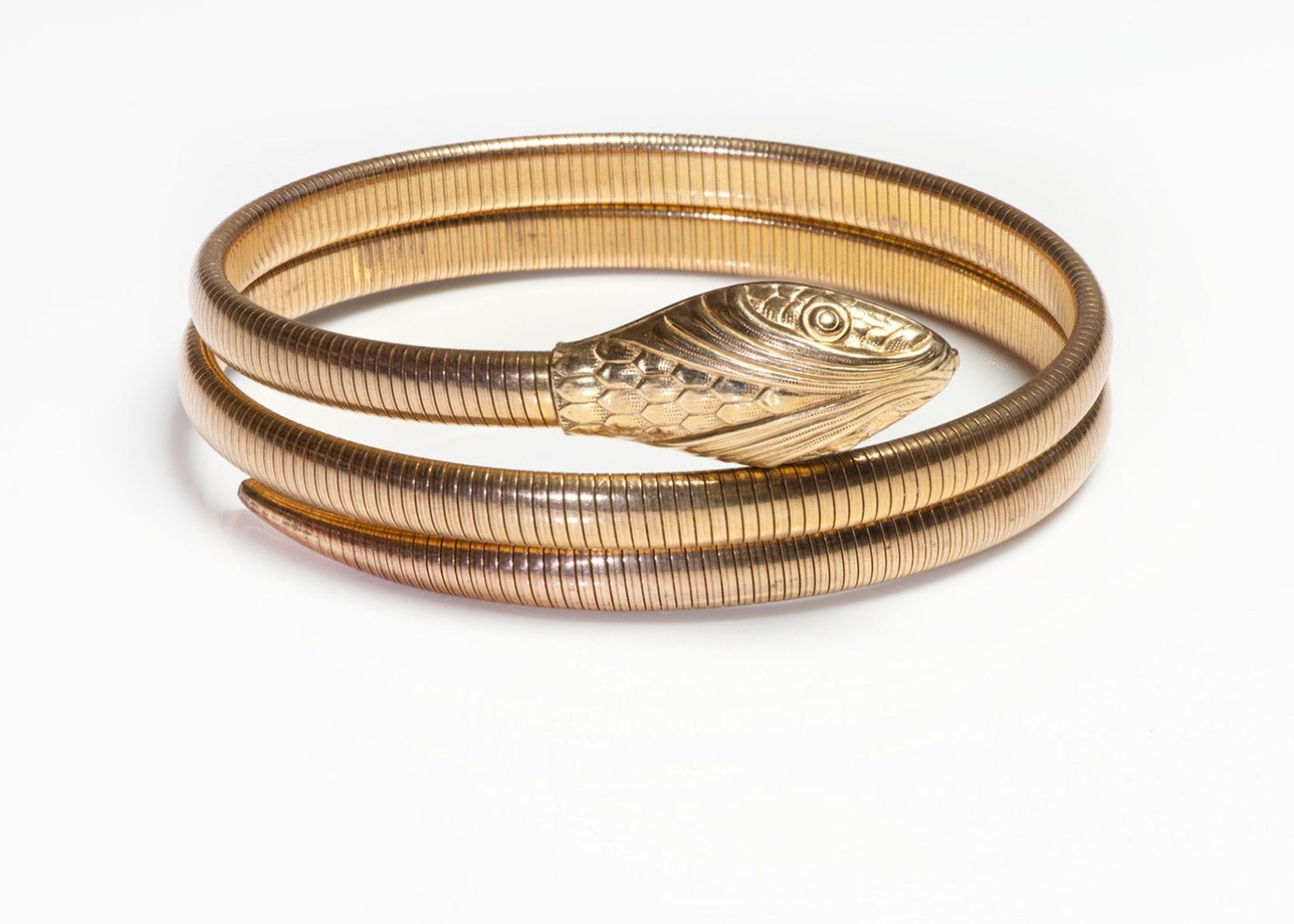 Vintage 1950’s Forstner 12K Gold Filled Snake Coil Bangle Bracelet