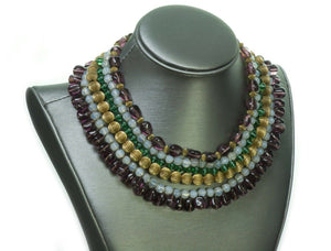 Vintage 1950's Louis Rousselet Paris Glass Necklace Bracelet