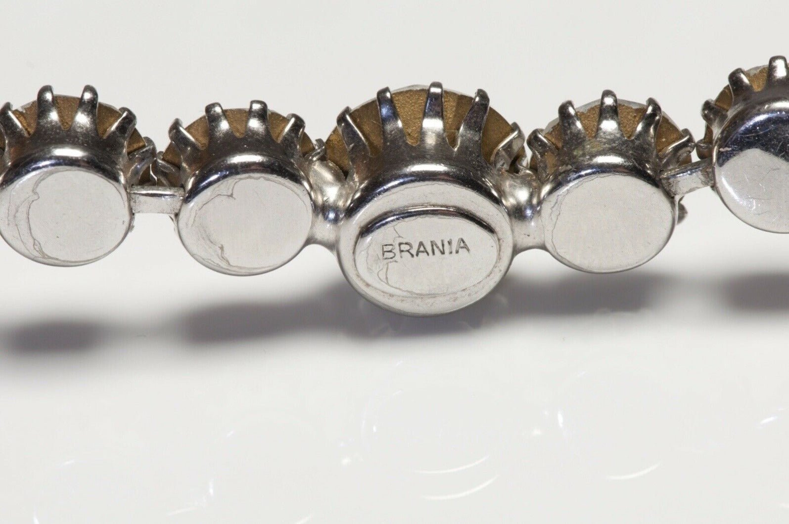 Vintage 1960’s BRANIA Rhodium Plated Crystal Rivière Necklace