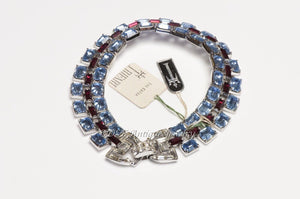 Vintage 1960’s Trifari Alfred Philippe Blue Red Crystal Bracelet