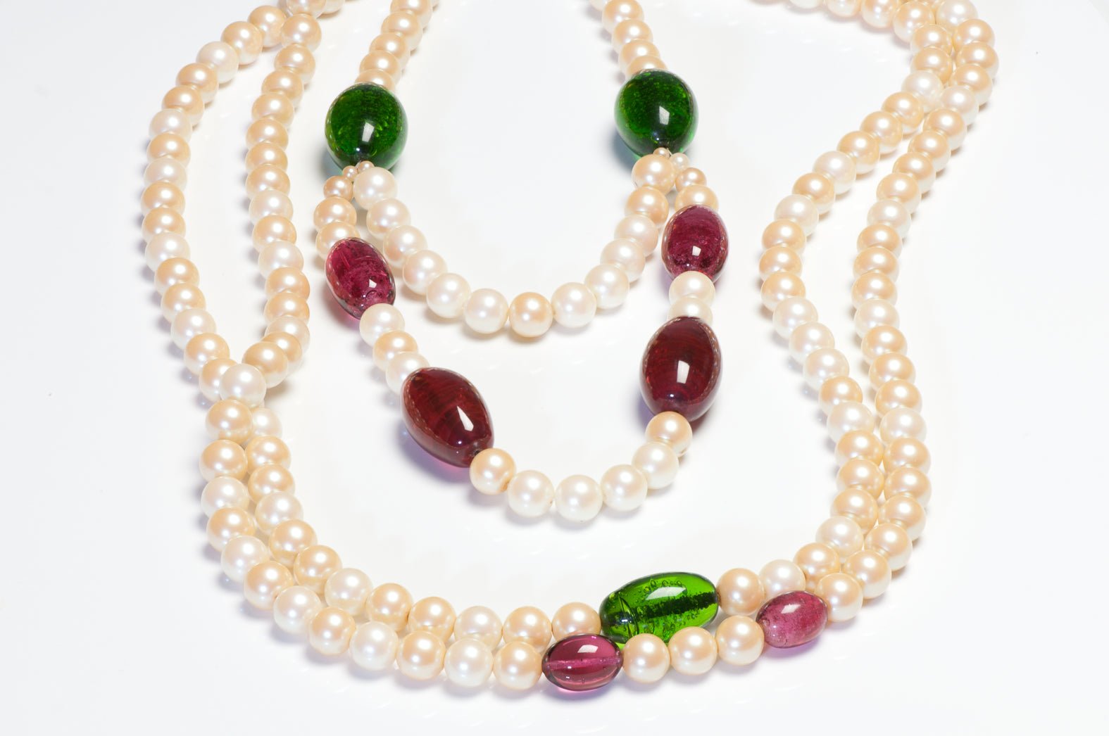 Vintage 1970’s William DeLillo for Adolfo Gripoix Glass Beads Pearl Necklace