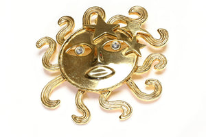 Vintage 1980's Butler & Wilson Gold Plated Sun Star Brooch