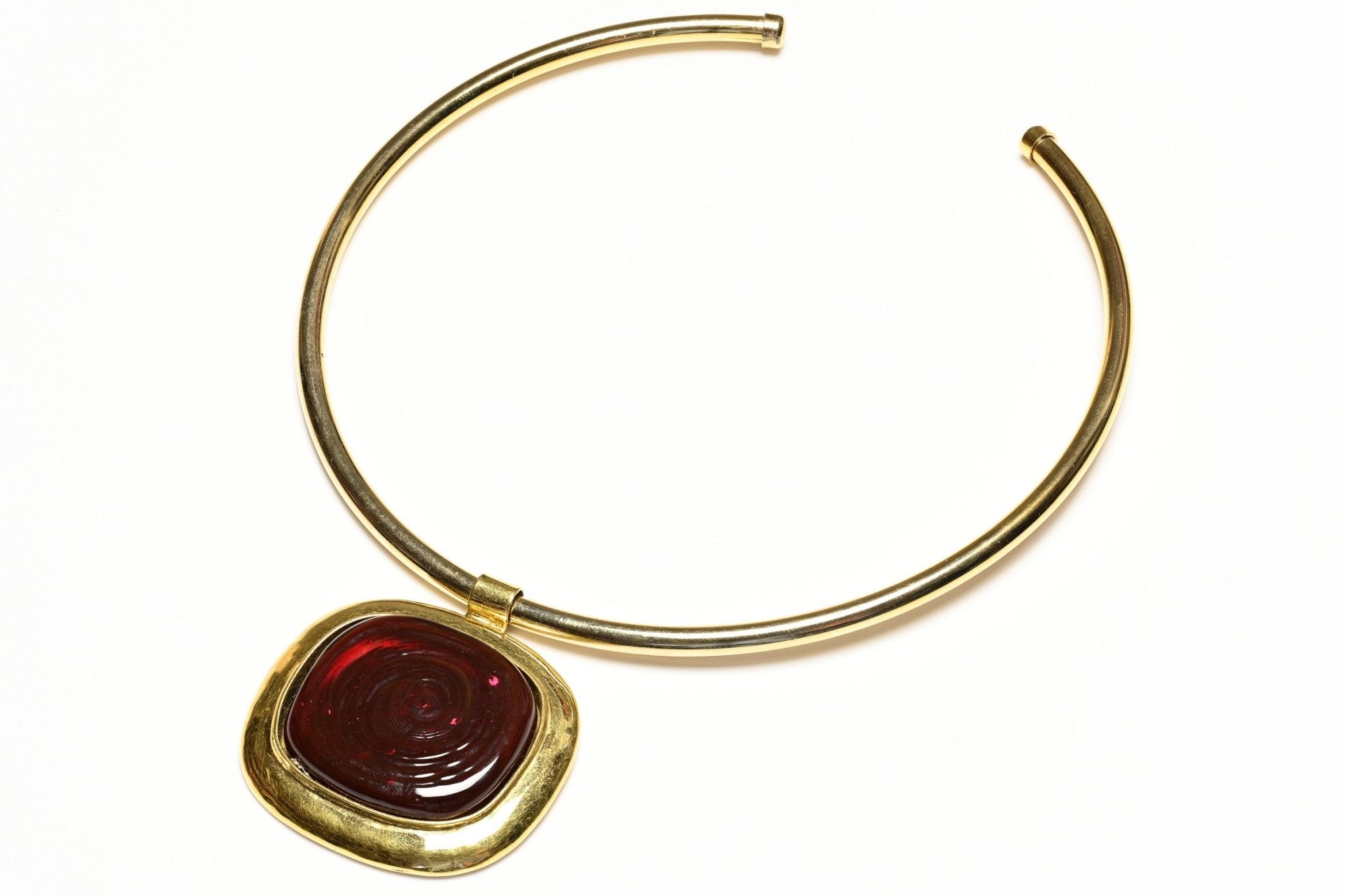 Vintage 1980's Frances Patiky Stein Paris FPS Gripoix Red Glass Necklace