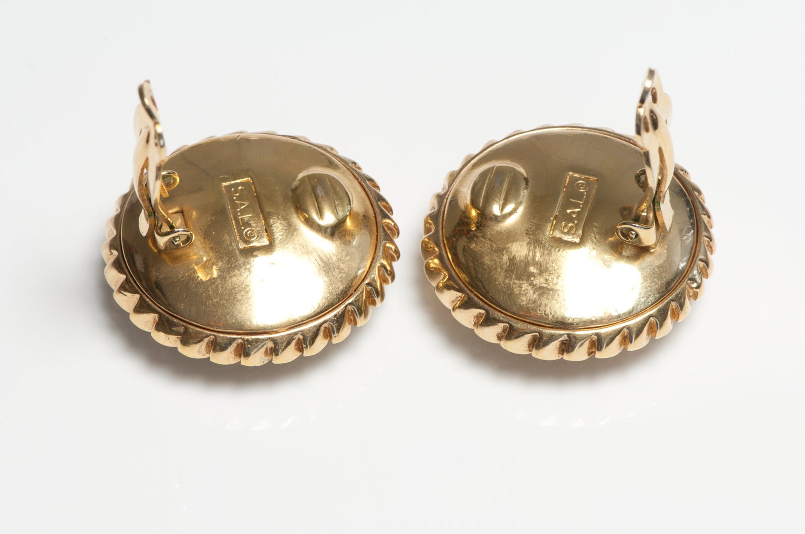 Vintage 1980's Swarovski Gold Plated Brown Crystal Rope Earrings