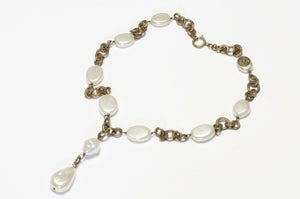 Vintage 1983 CHANEL Paris Pearl Chain Pendant Necklace