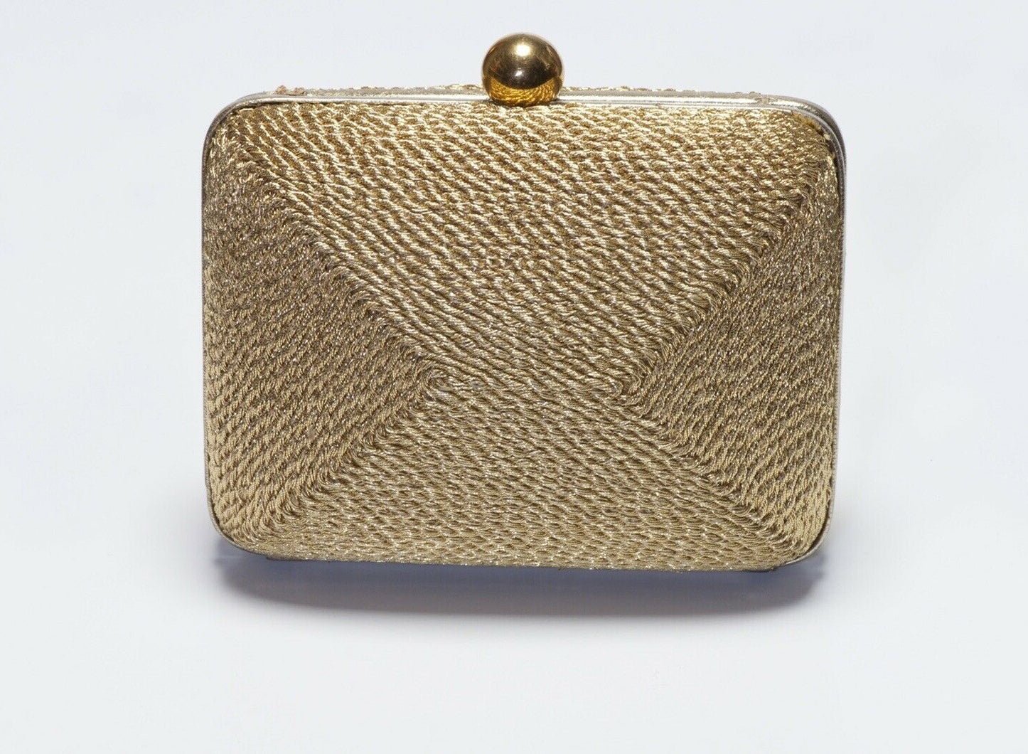Vintage 1990’s CHANEL CC Gold Leather Woven Clutch Bag
