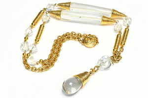 Vintage 1990's Chanel Paris Maison Gripoix Clear Poured Glass Light Bulb Necklace