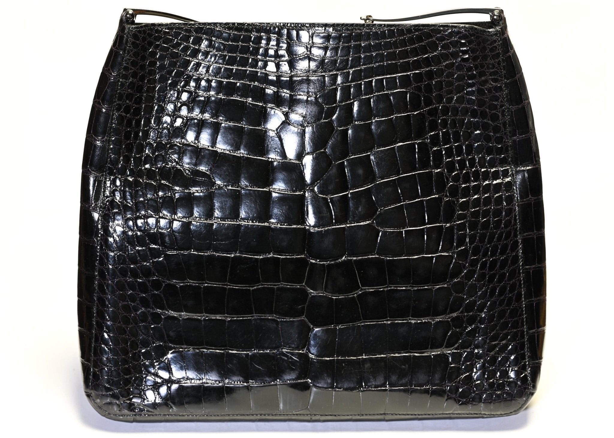 Vintage 1990's Gucci by Tom Ford Black Alligator Horsebit Shoulder Bag