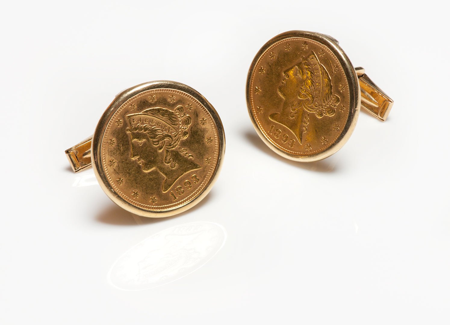 Vintage 22K Yellow Gold Coin Cufflinks