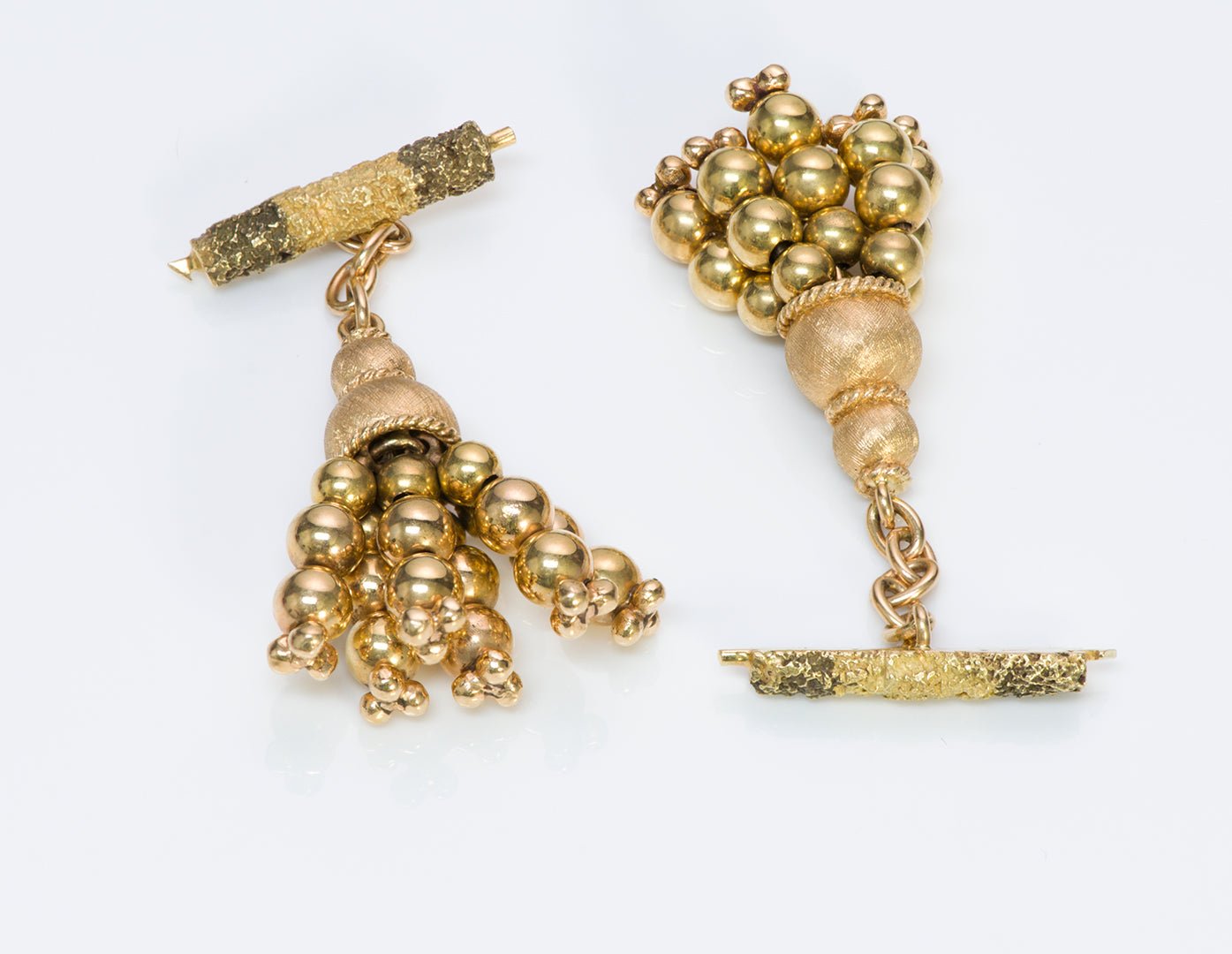 Vintage Bead Gold Tassel Cufflinks