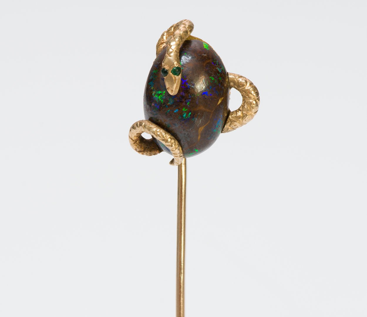 Vintage Bolder Opal Gold Snake Stickpin