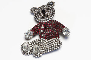 Vintage Butler & Wilson Red Crystal Large Teddy Bear Brooch